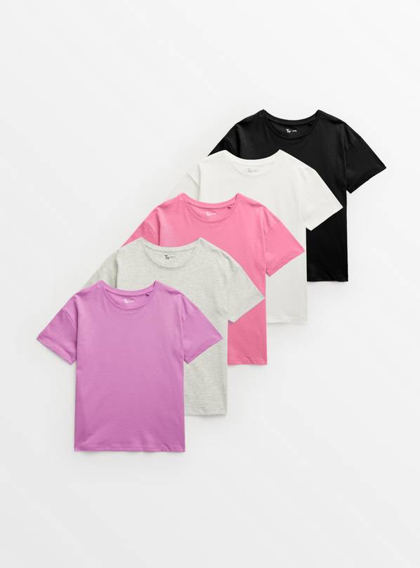 Plain & Bright Short Sleeve T-Shirts 5 Pack  14 years